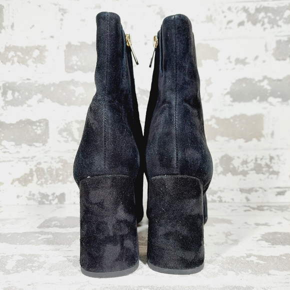 Sam Edelman Codie Black Suede Leather Block Heel Ankle Boots M372 - Picture 6 of 12